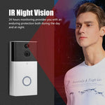 Smart WiFi Video Doorbell Night Vision Motion Detection Black