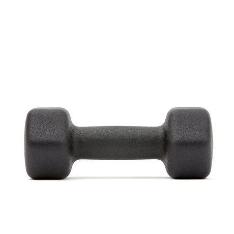 Black textured hexagonal dumbbell on white background fitness equipment