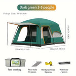 Tasman 3-5 Person Pop Up Camping Tent Hiking Festival Sleeping Green