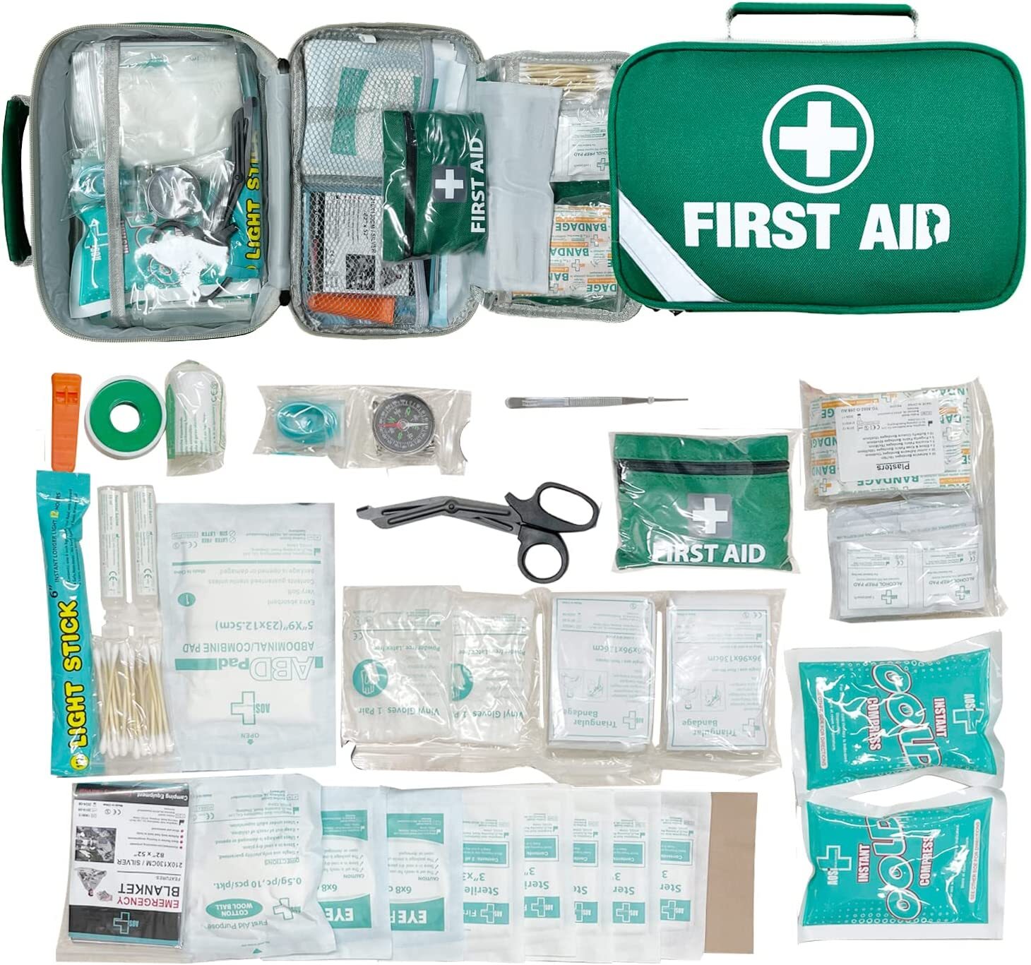 258-Piece Premium First Aid Kit - Medical Travel Emergency Set