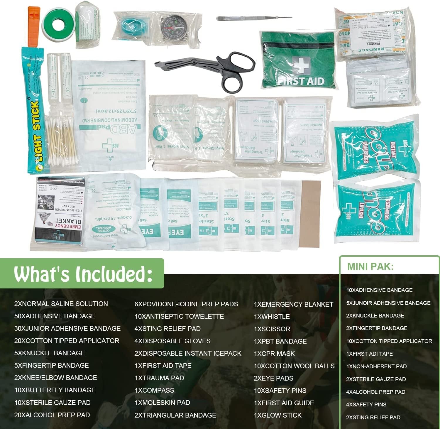 258-Piece Premium First Aid Kit - Medical Travel Emergency Set