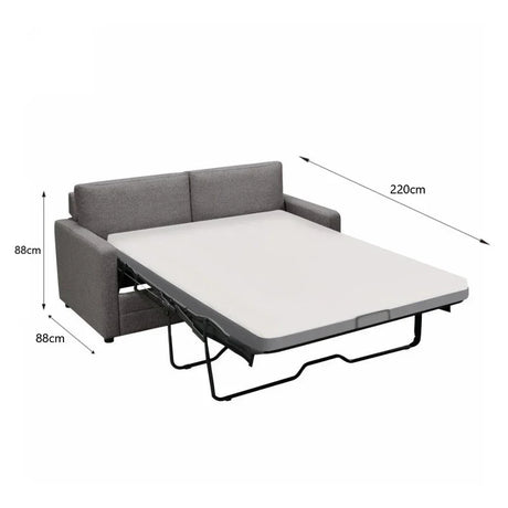 RAY 2 Seater Sofa bed with Separate Foam Mattress- Dark grey - Flea Market