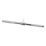 Chrome metal tool handle with knurled grips and central adjustable lever