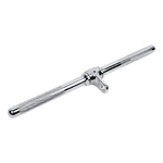 Chrome knurled T-bar handle with mounting bracket for fitness equipment or cable machines