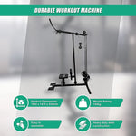 Durable workout machine with lat pulldown, steel frame, 150kg capacity, easy assembly