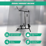 Durable workout machine with lat pulldown, steel frame, 150kg capacity, easy assembly