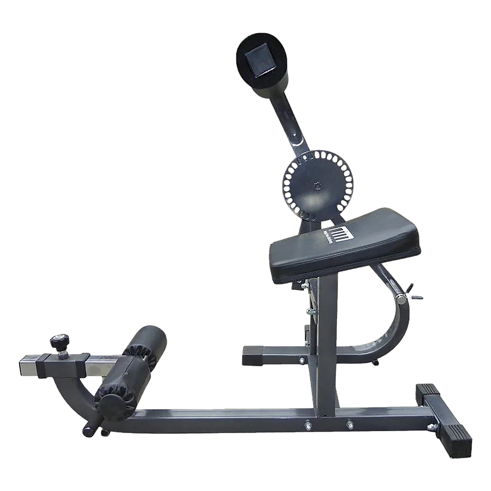 Adjustable sissy squat machine with padded supports for home gym workout