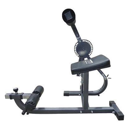 Adjustable sissy squat machine with padded supports for home gym workout