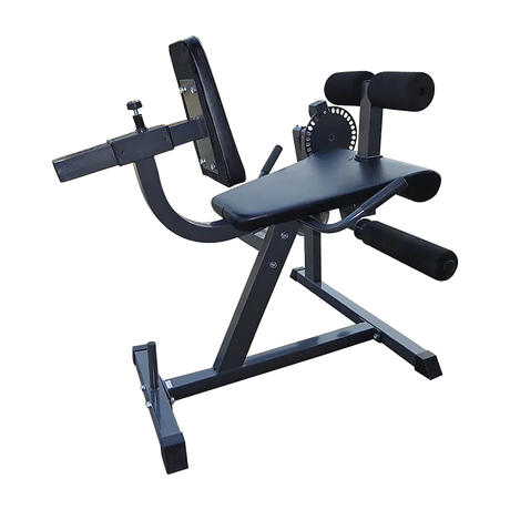 Adjustable black preacher curl bench for gym bicep workouts on white background