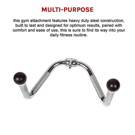 multi-purpose gym attachment with heavy duty steel construction and ergonomic handles for fitness routines