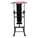 Black and red adjustable power tower pull up dip station for home gym workouts