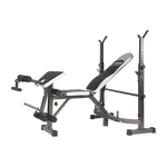 Adjustable weight bench with preacher curl and leg developer for home gym workouts