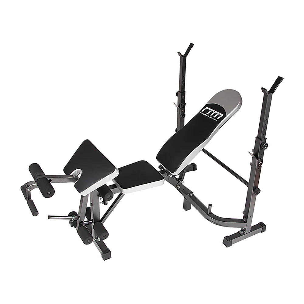 Adjustable multi-function weight bench with preacher curl and leg developer attachment