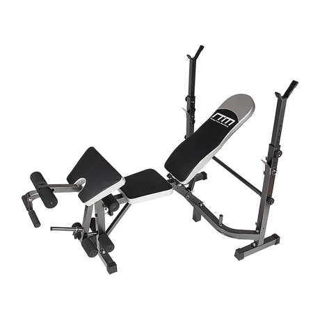 Adjustable multi-function weight bench with preacher curl and leg developer attachment