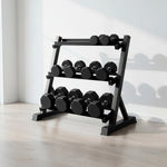 Dumbbell Rack Storage Stand Hex Weight Heavy Duty 3 Tier Wide Home Gym Fitness
