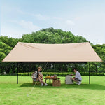 Outdoor Camping Sky Curtain 500x300cm Black Glue Sun Rain Protection Tarp