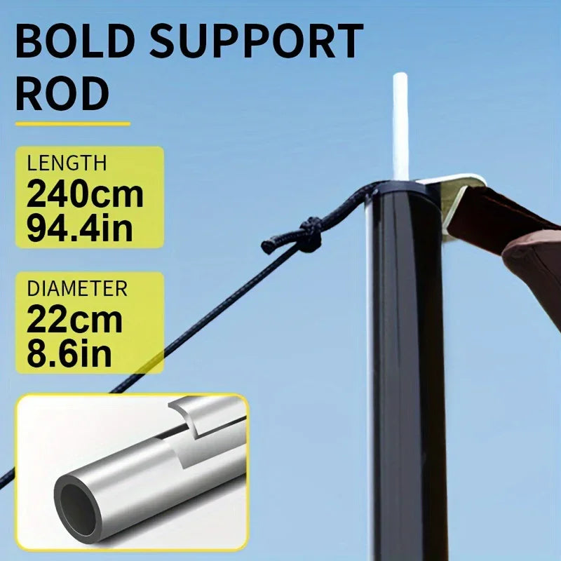 Outdoor Camping Sky Curtain 500x300cm Black Glue Sun Rain Protection Tarp