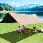Outdoor Camping Sky Curtain 500x300cm Black Glue Sun Rain Protection Tarp