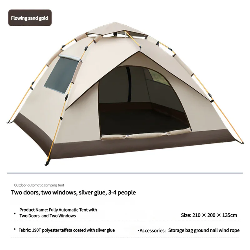 Instant Pop-Up Automatic Camping Tent 210x200x135cm Waterproof Family Portable