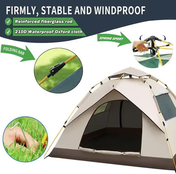 Instant Pop-Up Automatic Camping Tent 210x200x135cm Waterproof Family Portable