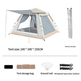 Waterproof Family Camping Tent 240x240x155cm Awning Carry Bag Cloudy Gray