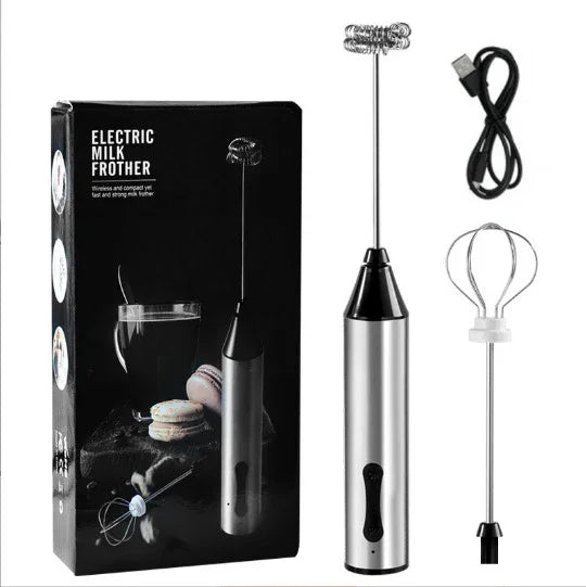 Rechargeable Electric Milk Frother Handheld Foam Maker Coffee Whisk Wand