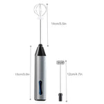 Rechargeable Electric Milk Frother Handheld Foam Maker Coffee Whisk Wand