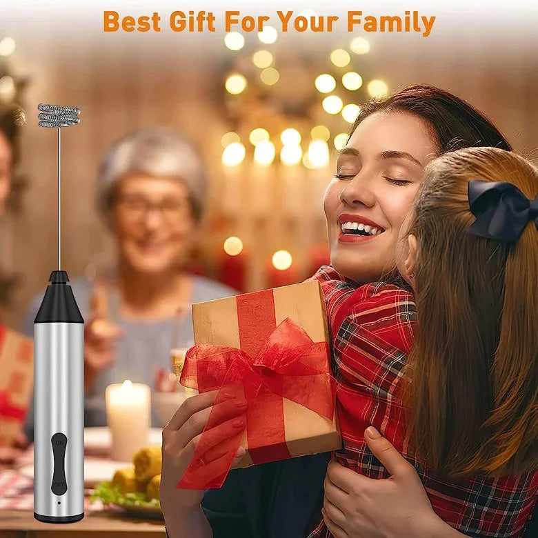 Rechargeable Electric Milk Frother Handheld Foam Maker Coffee Whisk Wand