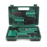 Green 5-Piece Compact Gardening Tool Set with Durable Case - Flea Market