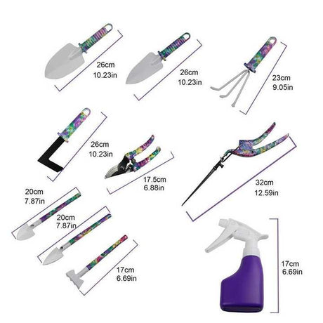 Green 5-Piece Compact Gardening Tool Set with Durable Case - Flea Market