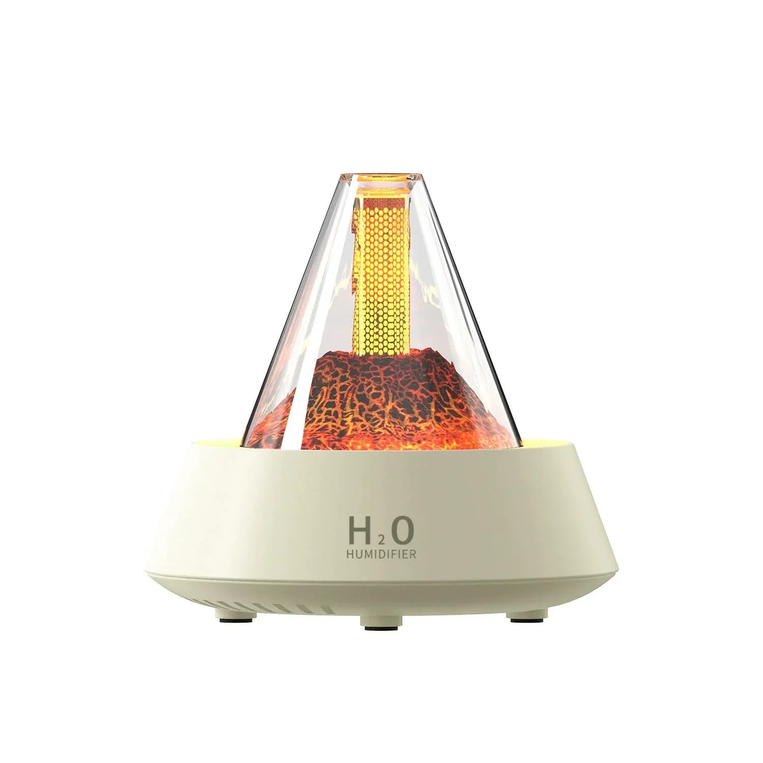 White Pyramid Flame Mist Humidifier with Ambient Lighting - Flea Market