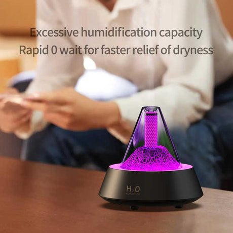 White Pyramid Flame Mist Humidifier with Ambient Lighting - Flea Market