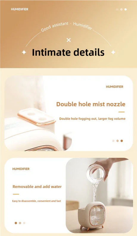 Green USB Desktop Dual Mist Cute Humidifier with Essential Oil Diffuser - Flea Market