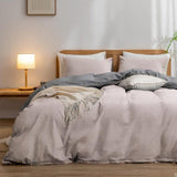 Luxurious Soft Brushed Microfiber 4-Piece Bedding Set Double Silver Grey - Duvet Cover with Fitted Sheet