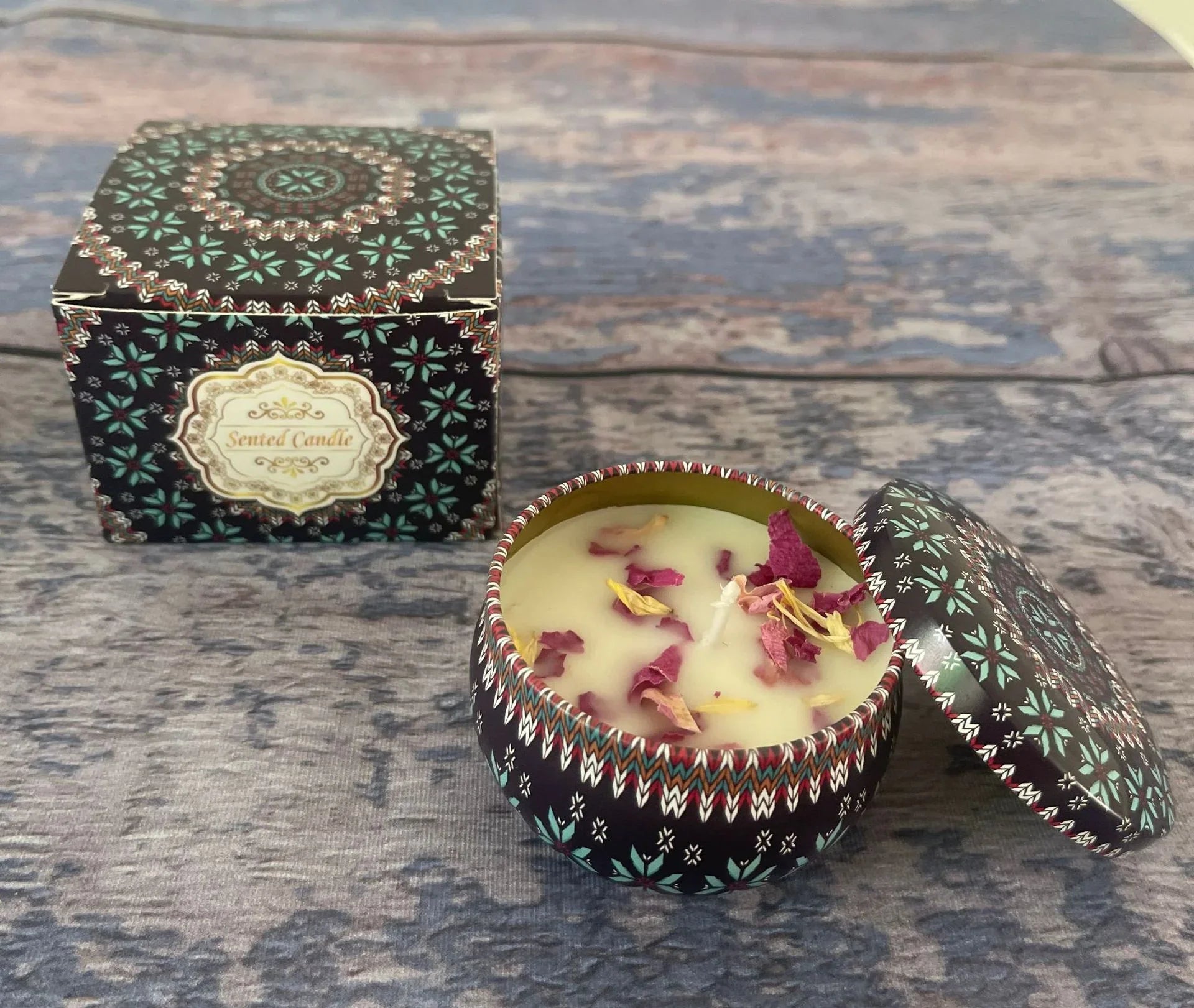 Small Scented Candle Set (Black Forest)- 4 Soy Wax Candles - Flea Market