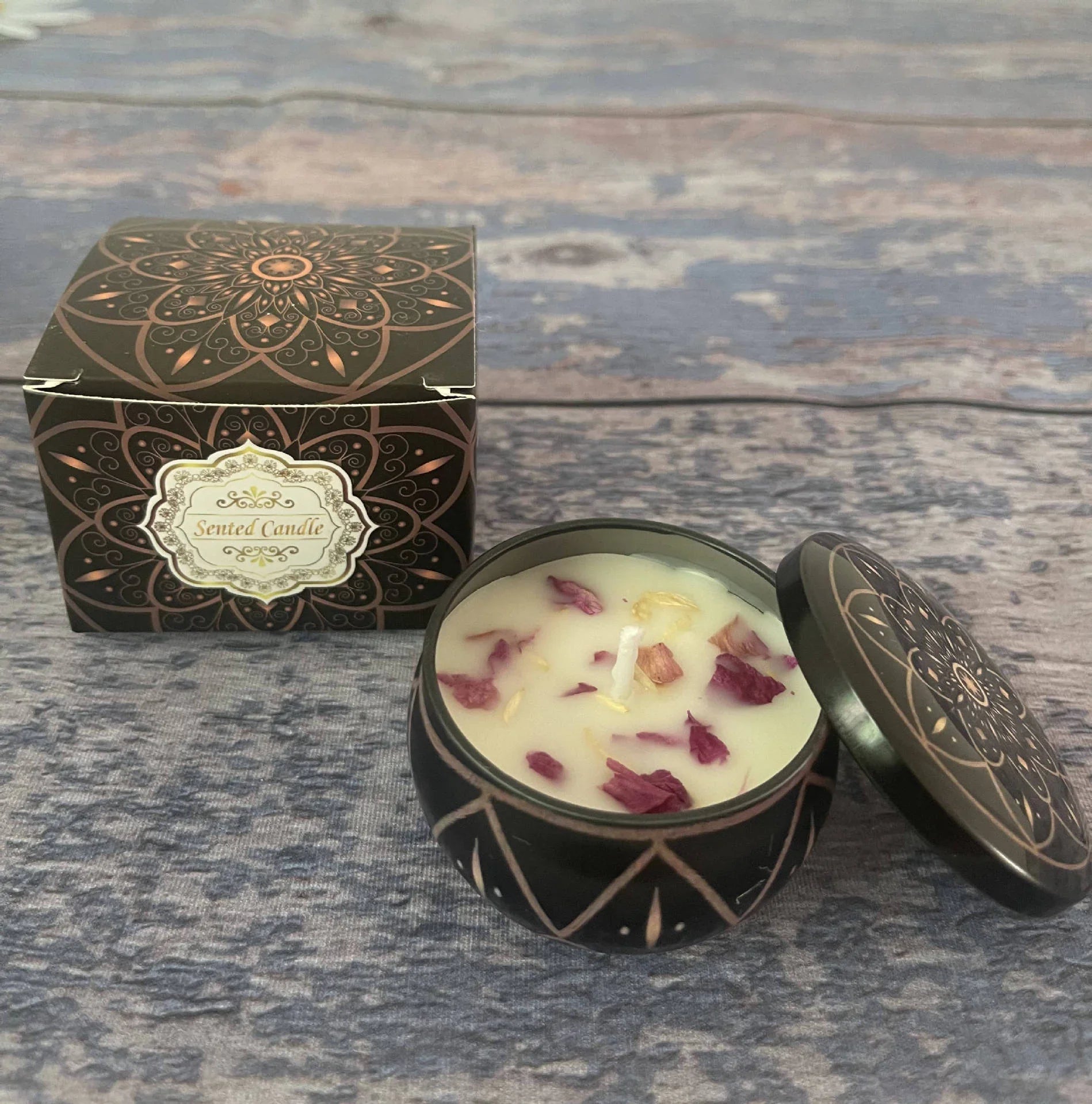 Small Scented Candle Set (White Musk)- 4 Soy Wax Candles - Flea Market
