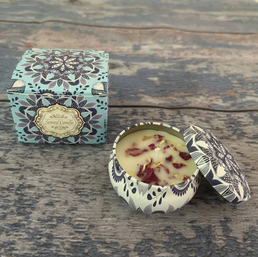 Small Scented Candle Set (Violet) - 4 Soy Wax Candles - Flea Market