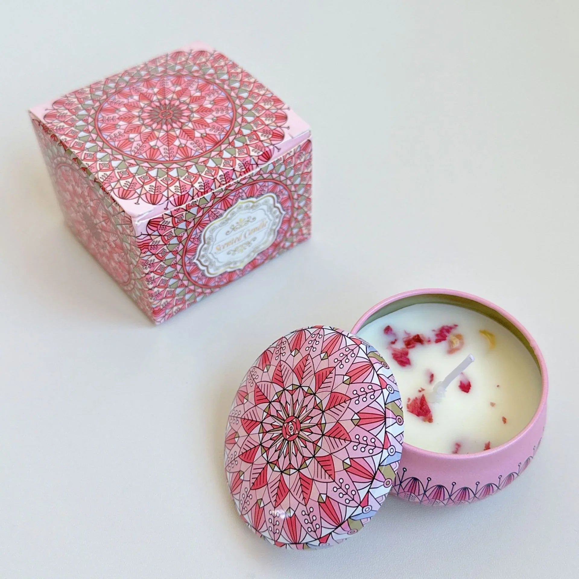 Small Scented Candle Set (Peony)- 4 Soy Wax Candles - Flea Market