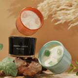 3 PCS Sweet Lemon Macaron Crystal Stone Scented Candles - Aromatherapy Gift Set