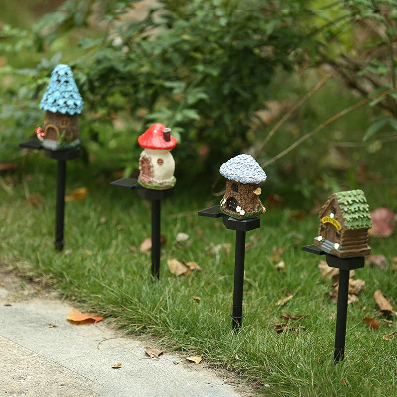 Brown And Yellow Solar Resin Garden Stake Light - Flea Market