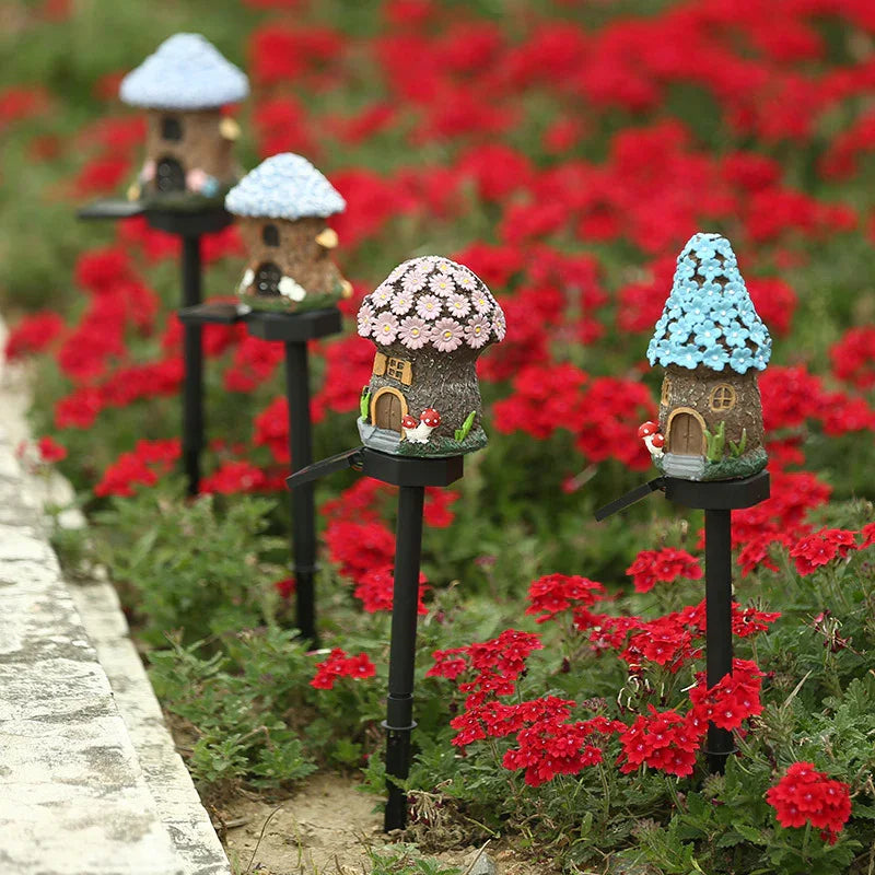 Brown And Yellow Solar Resin Garden Stake Light - Flea Market