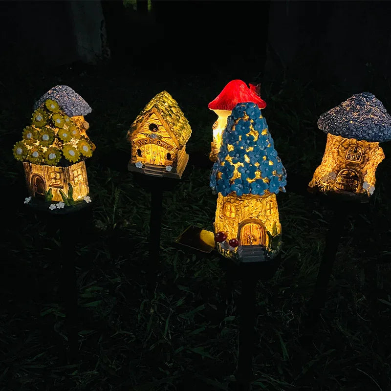 Brown And Yellow Solar Resin Garden Stake Light - Flea Market