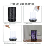 Forest Design Iron Essential Oil Diffuser 100ml - Black 7-Color LED Ultrasonic Humidifier