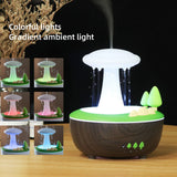 Raindrop Mushroom Aroma Diffuser 280ml - Light Woodgrain Ultrasonic LED Humidifier