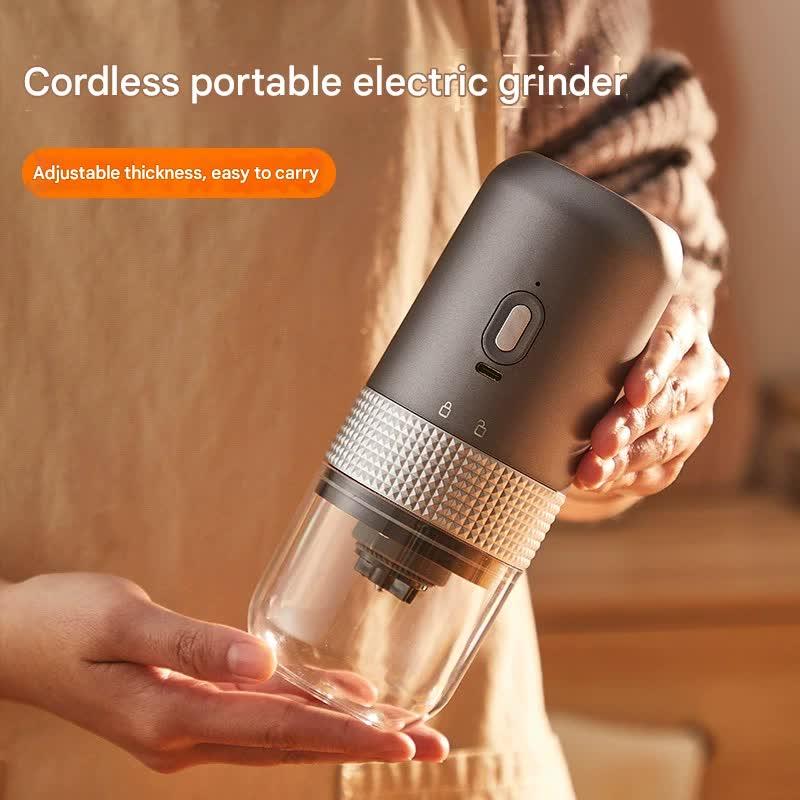 Wireless Portable Electric Coffee Grinder USB-C Rechargeable Adjustable White