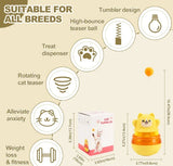 2-Piece Interactive Cat Tumbler Toy - 3-in-1 Puzzle Feeder