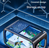 Desktop Aquarium 40cm Turtle Tank Panoramic Basking Platform Brown