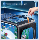 Desktop Aquarium 40cm Turtle Tank Panoramic Basking Platform Brown