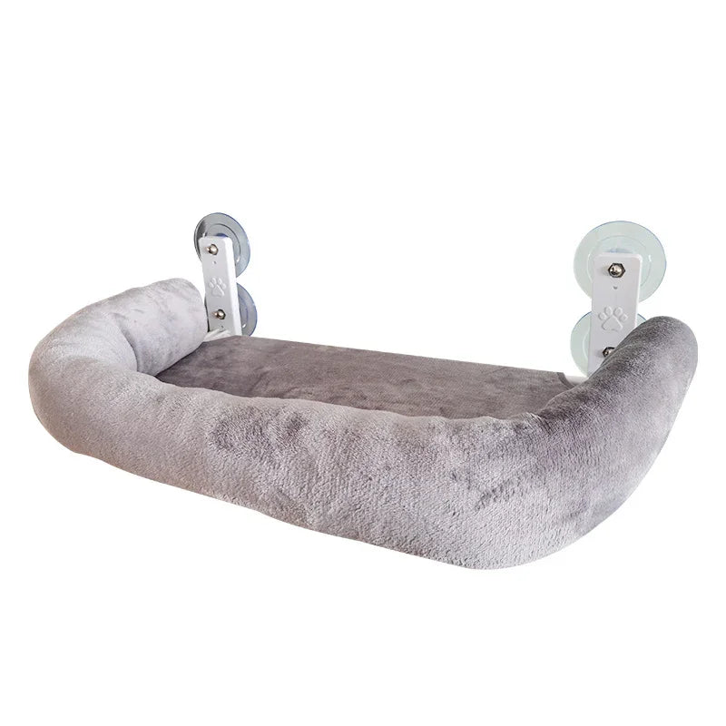 Foldable Window Cat Perch - 52x30cm Plush Hammock with Dual Suction Cups