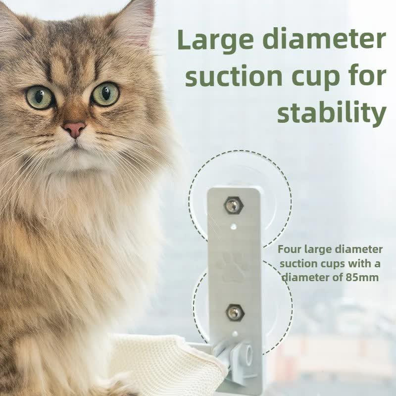 Foldable Window Cat Perch - 52x30cm Plush Hammock with Dual Suction Cups